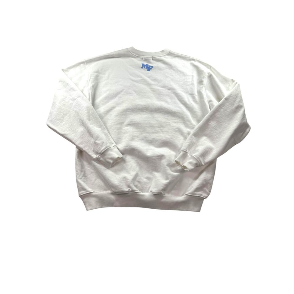 The Mayfair Group Be Nice Sweatshirt Size XS White Pullover Cat Graphic Cotton - Picture 2 of 8